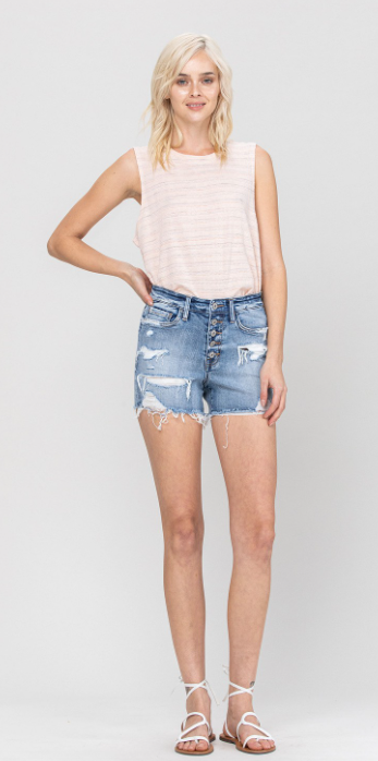 Sweet Sea 5 Button Denim Shorts