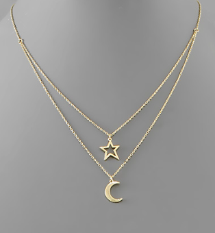 Moon and Stars Necklace