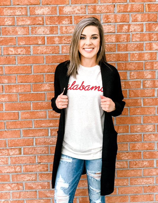 Alabama Cursive Gameday Graphic Tees