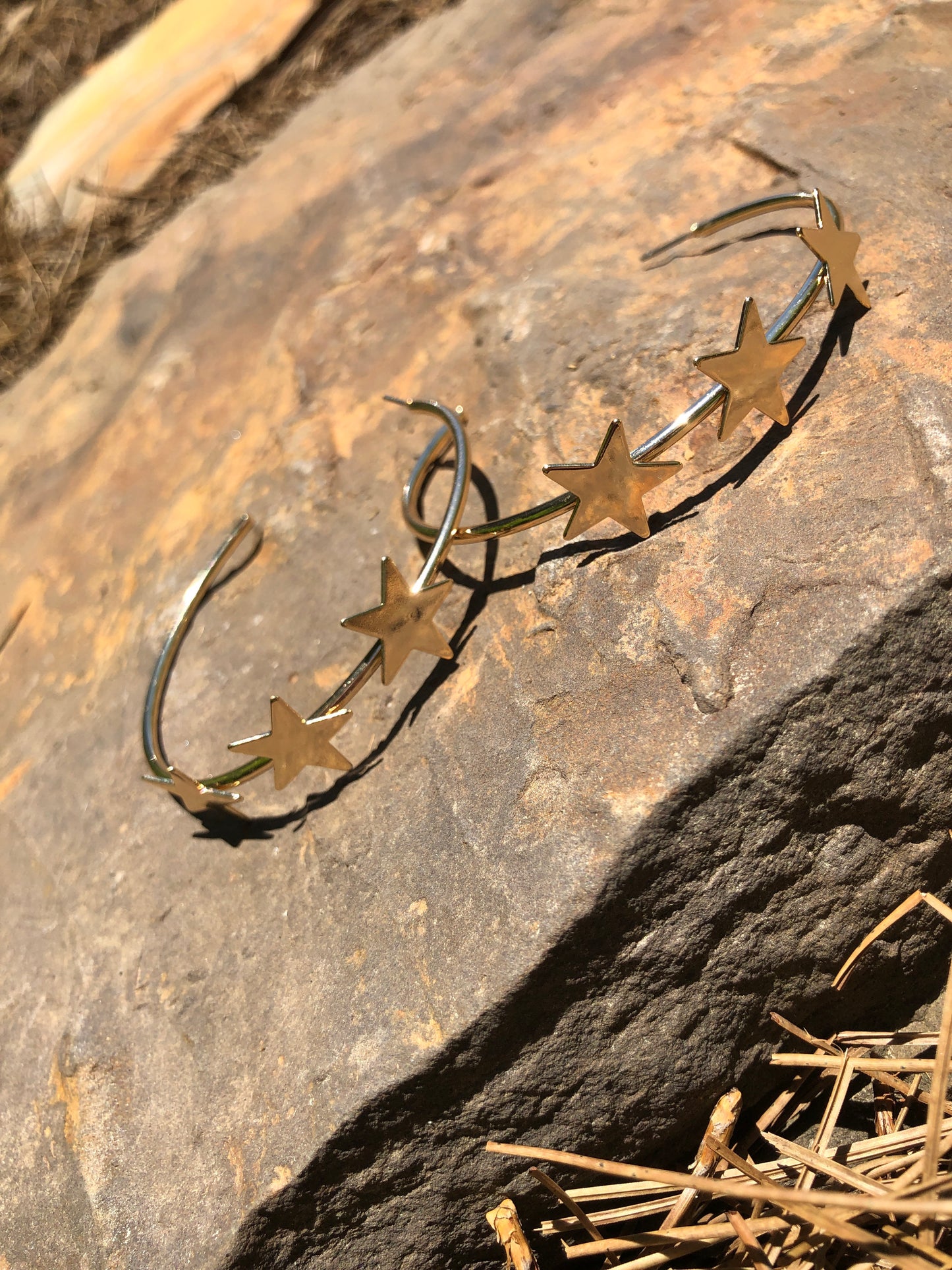 Triple Star Half Hoop Earrings