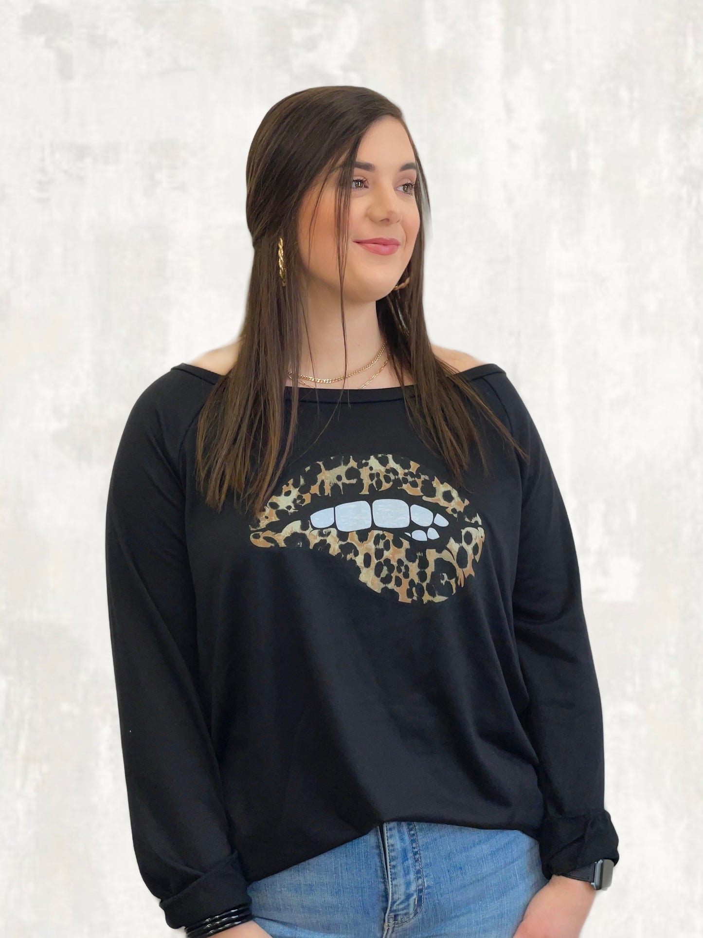 Kiss Me Leopard Sweatshirt