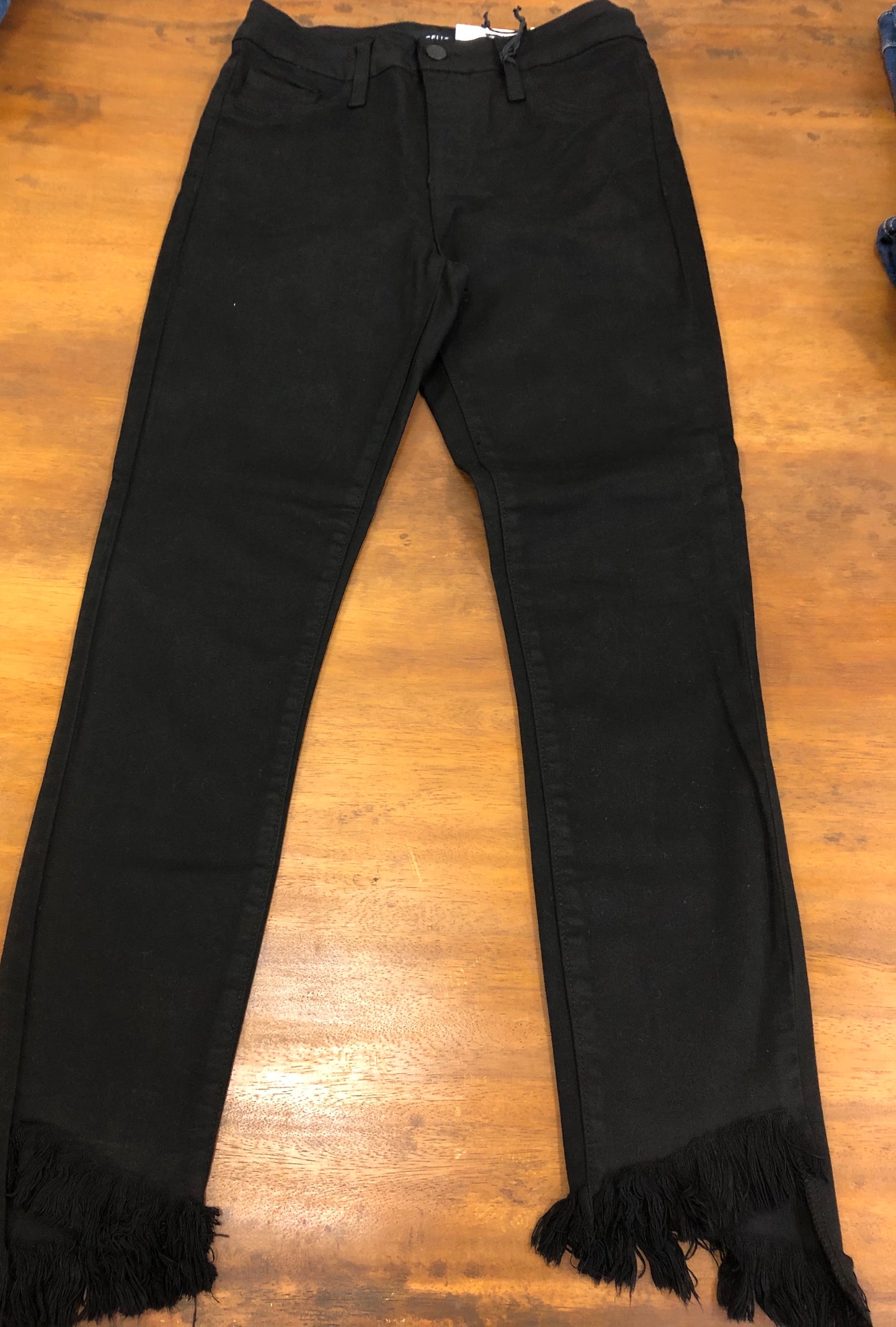 Fray Hem Black Skinny Jeans