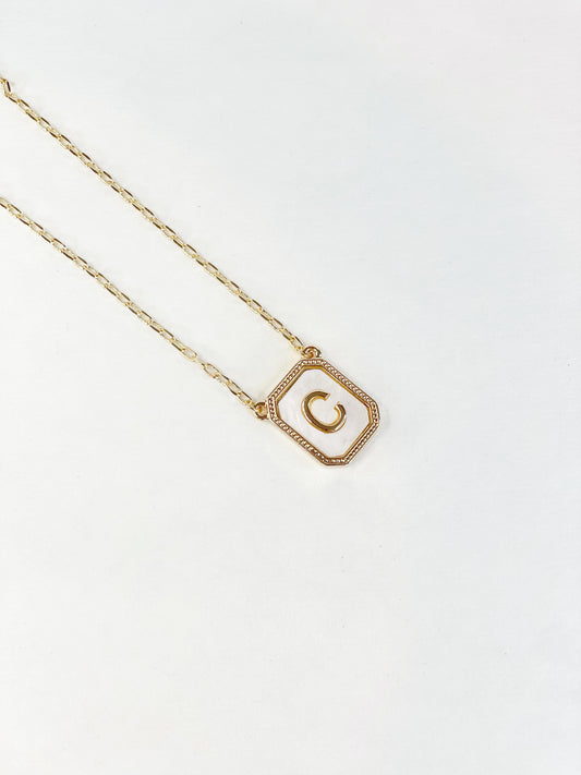 White Initial Necklace