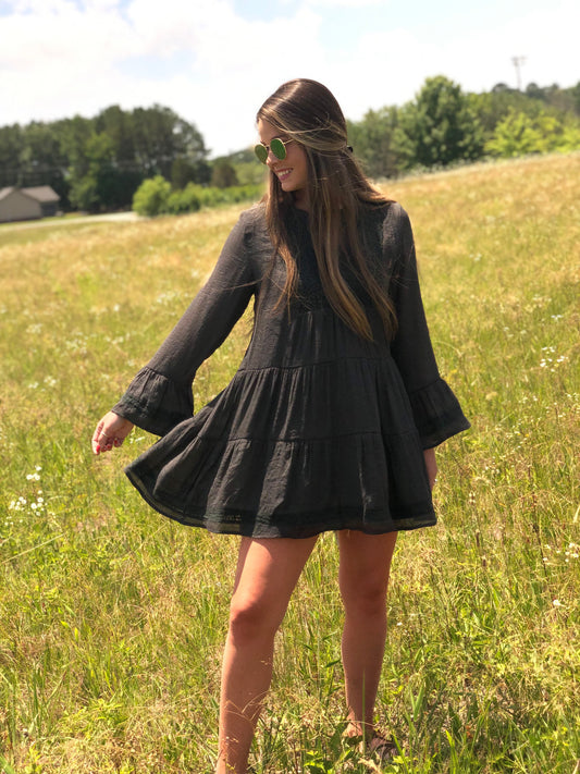 Long Sleeve Tiered Dress