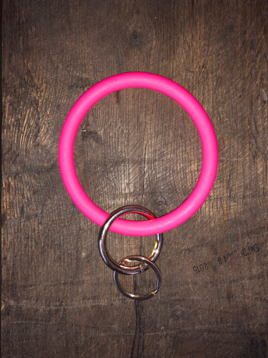 Neon Pink Wrist Holder Key Chain