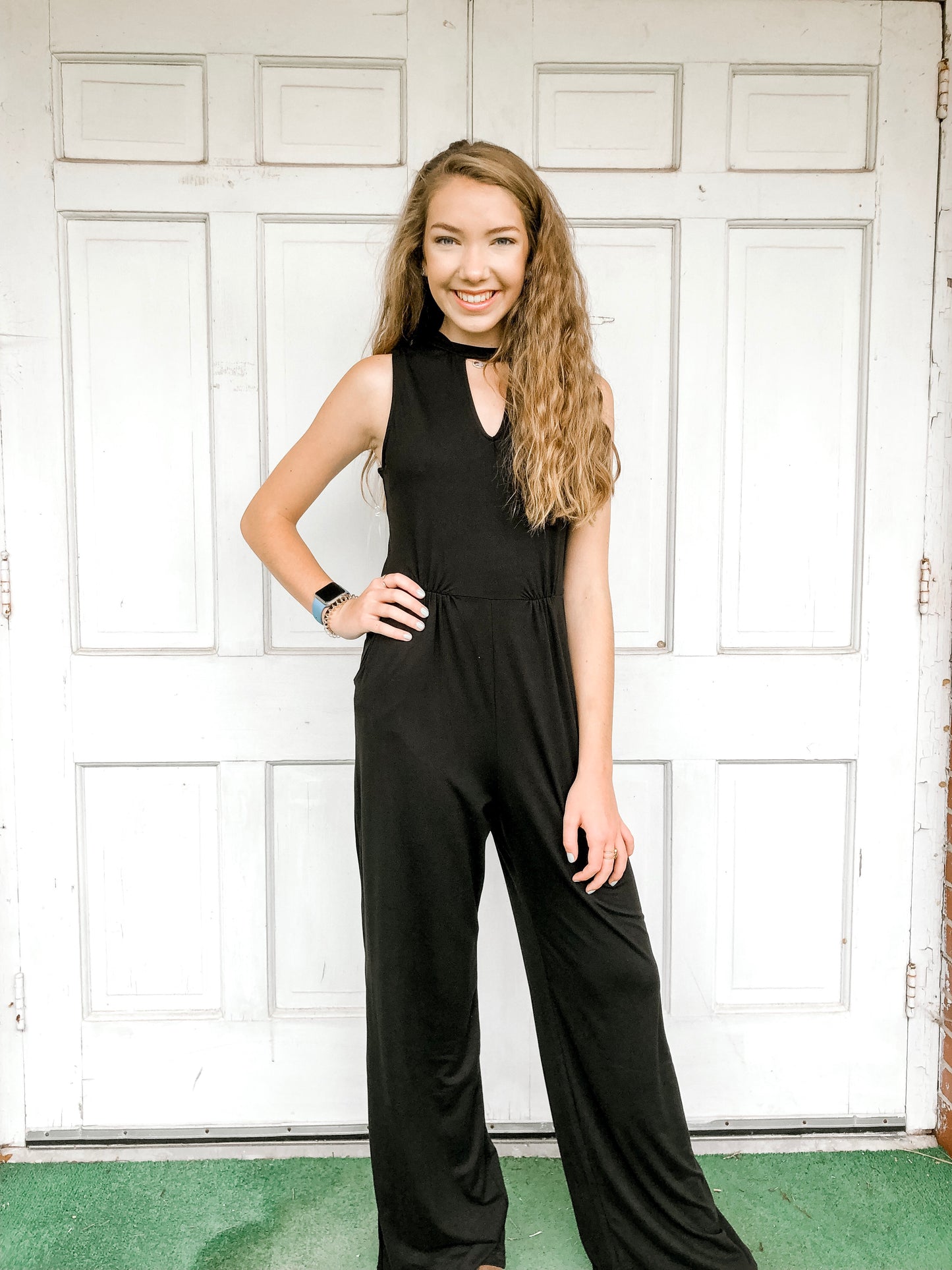 Chic Black Keyhole Jumpsuit