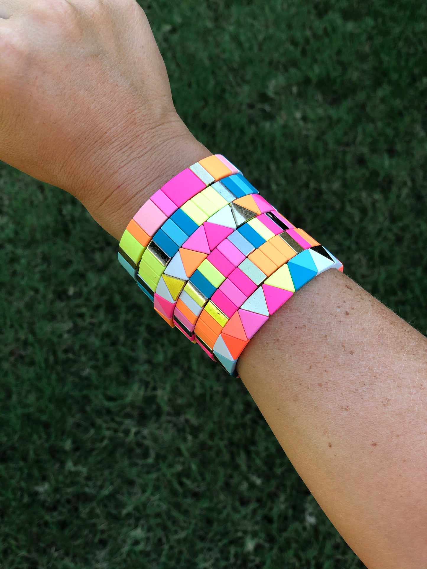 Neon Color Block Bracelets