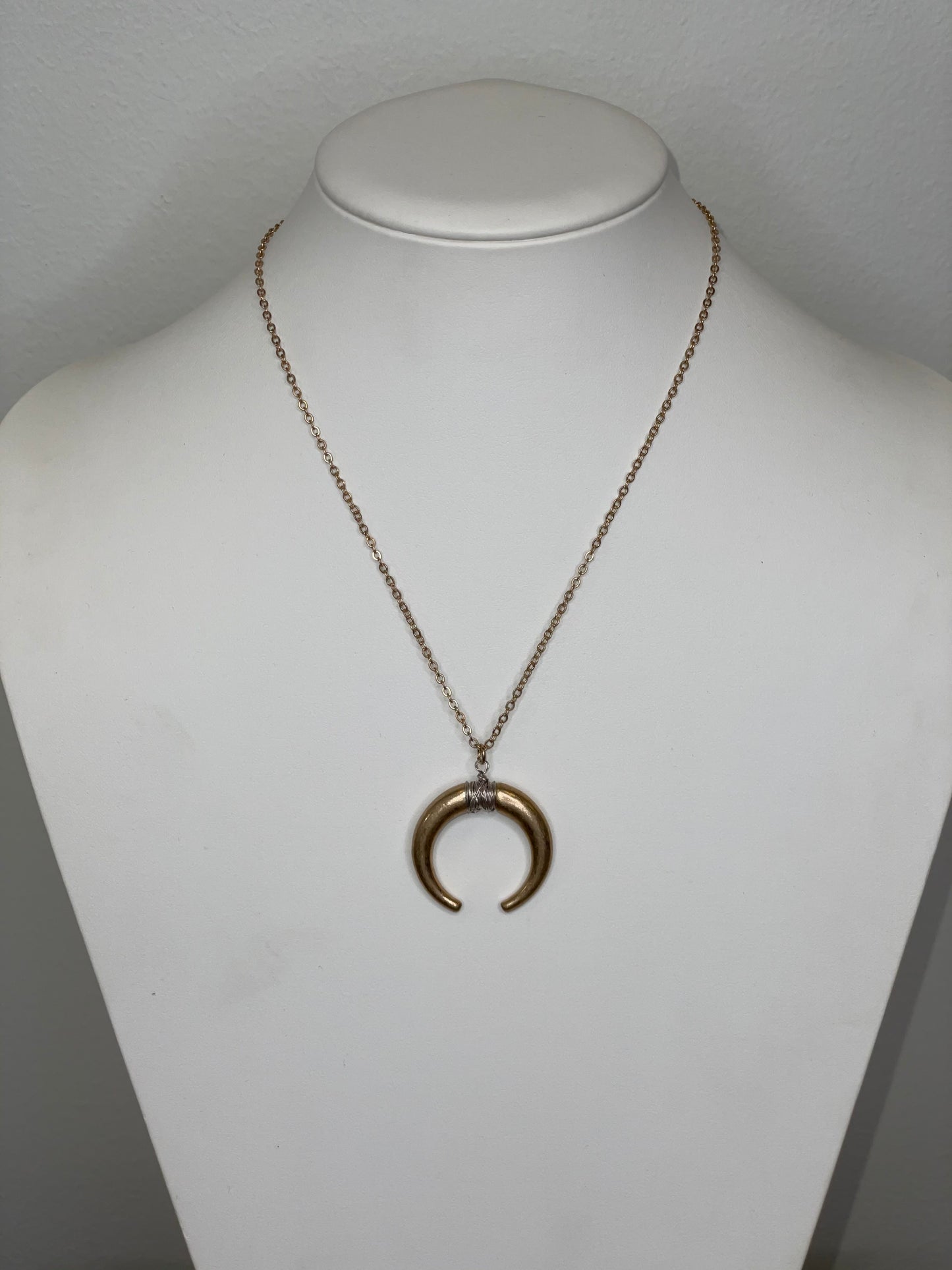 Crescent Horn Pendant Necklace