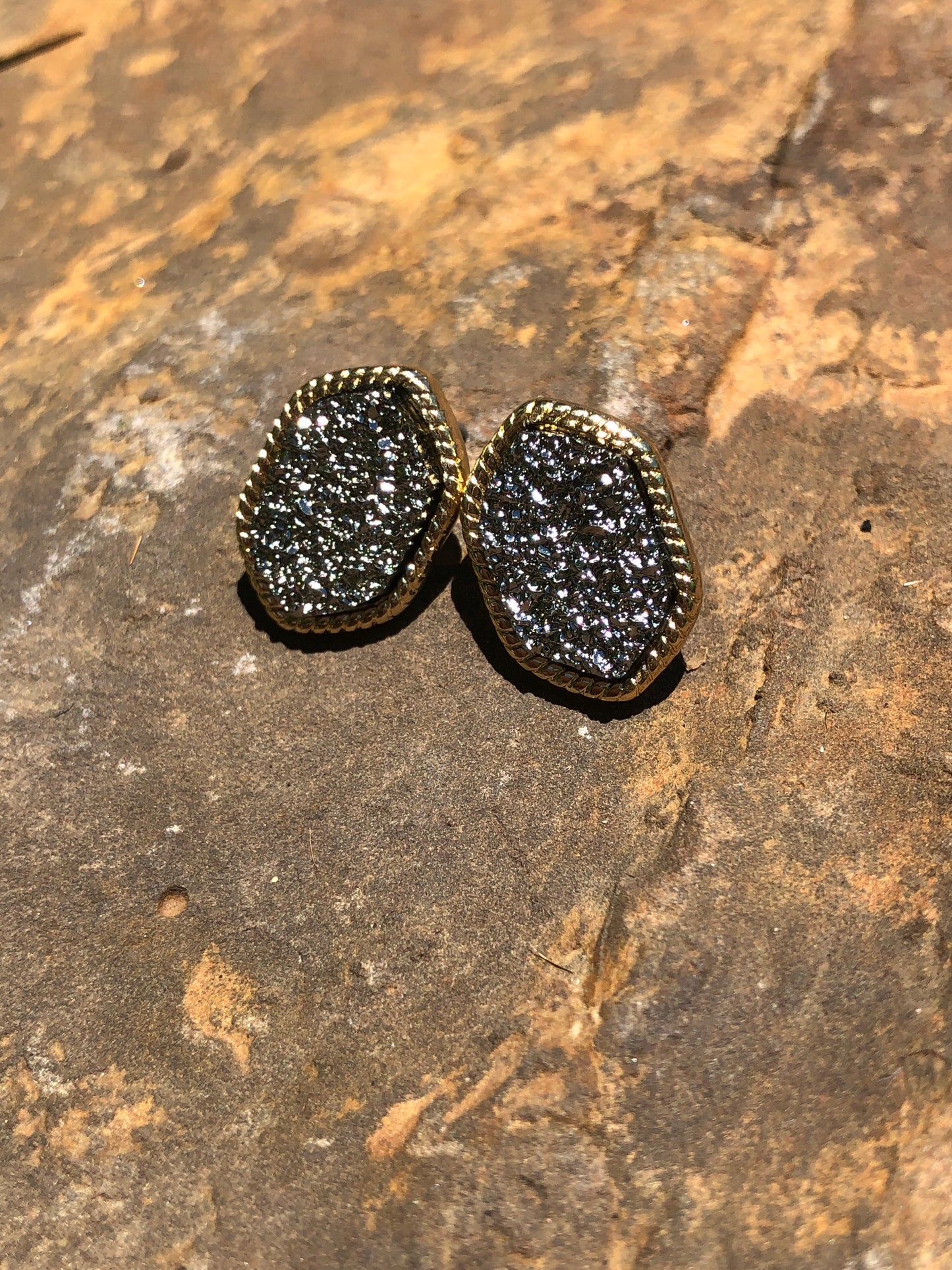 Ellie Studs in Silver Drusy