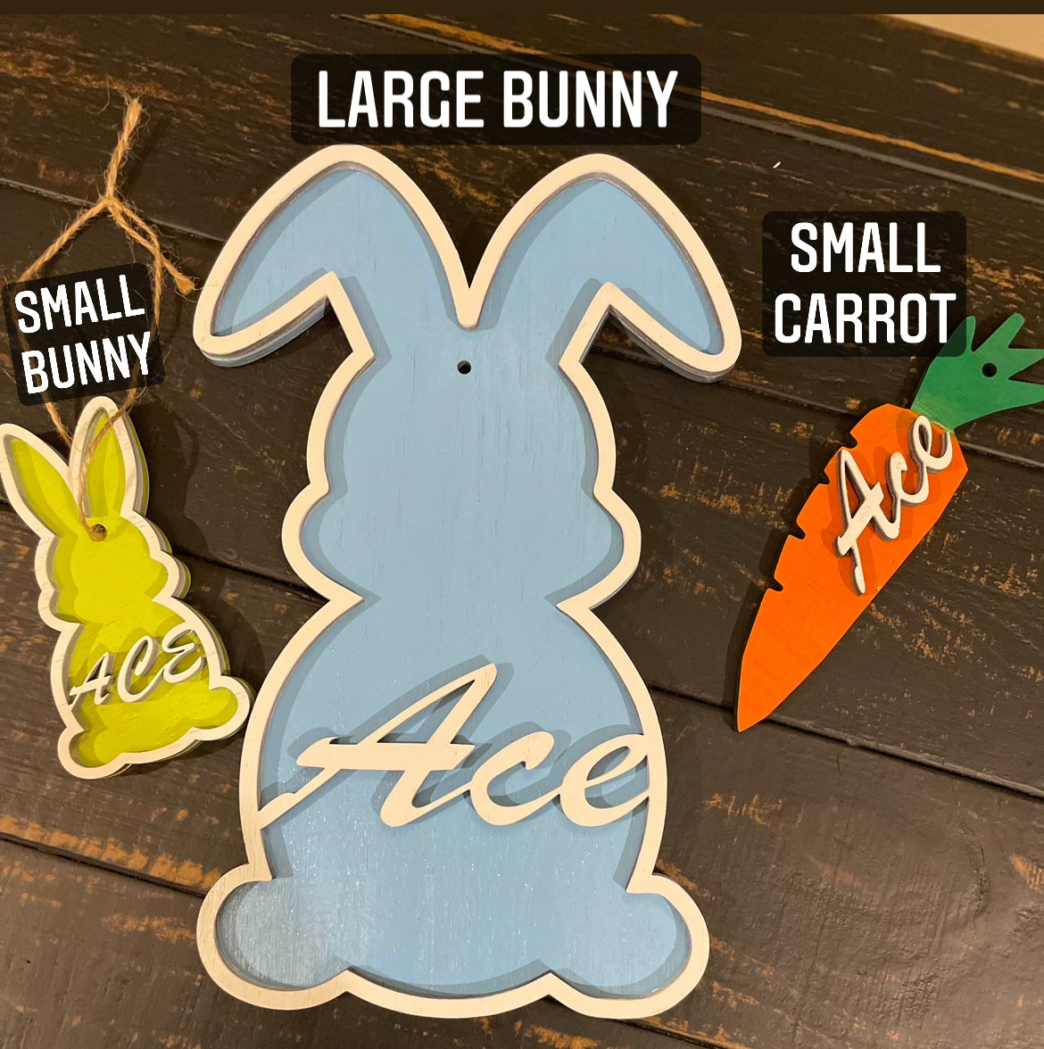 Easter Basket Bunny Name Tags- Small Bunny and Small Carrot