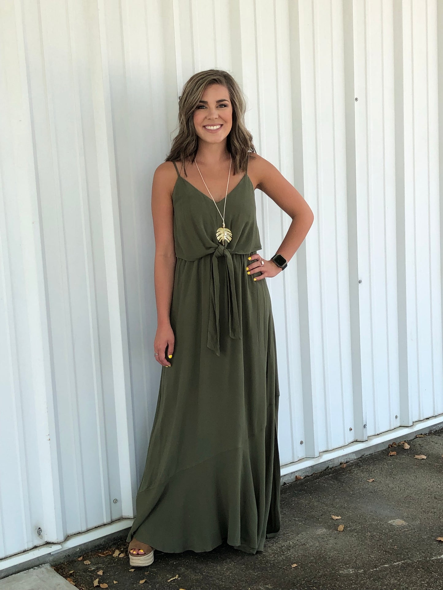 Front Tie Maxi Dress