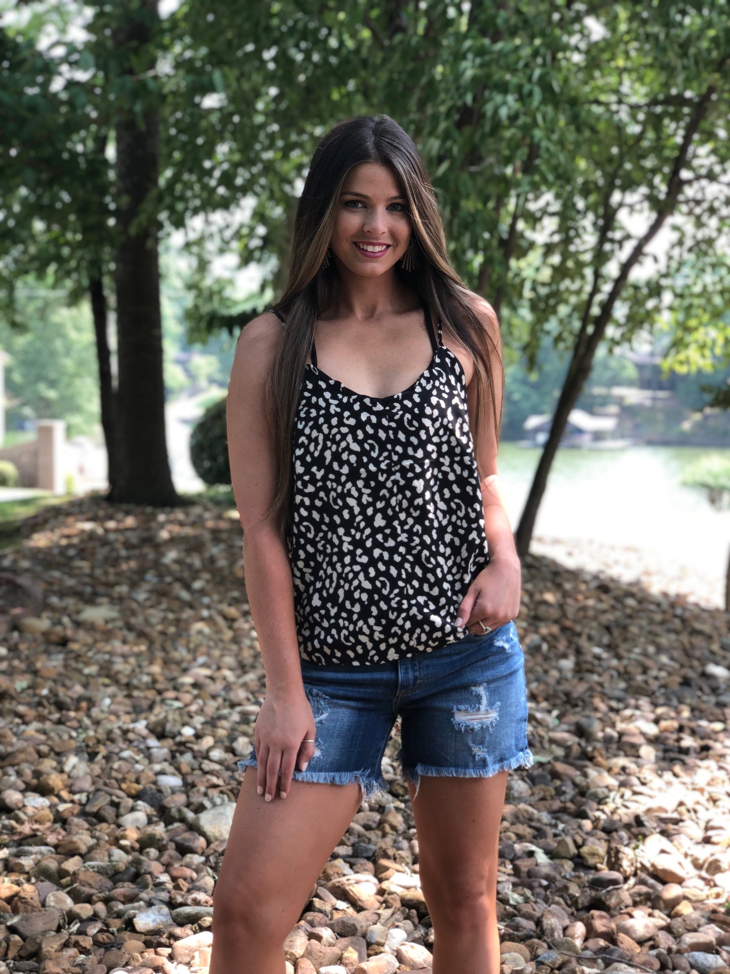 Scalloped Leopard Print Tank