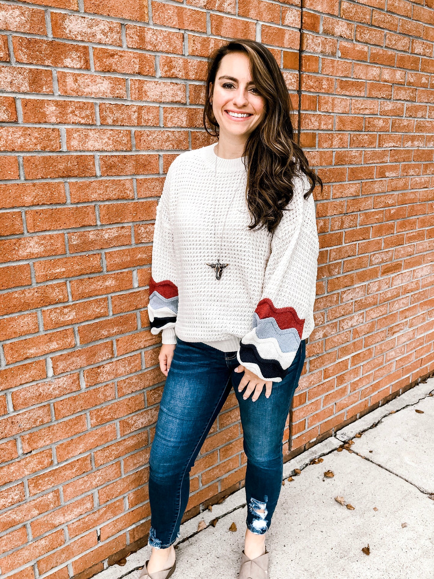 Scarlett Striped Sleeve Sweater