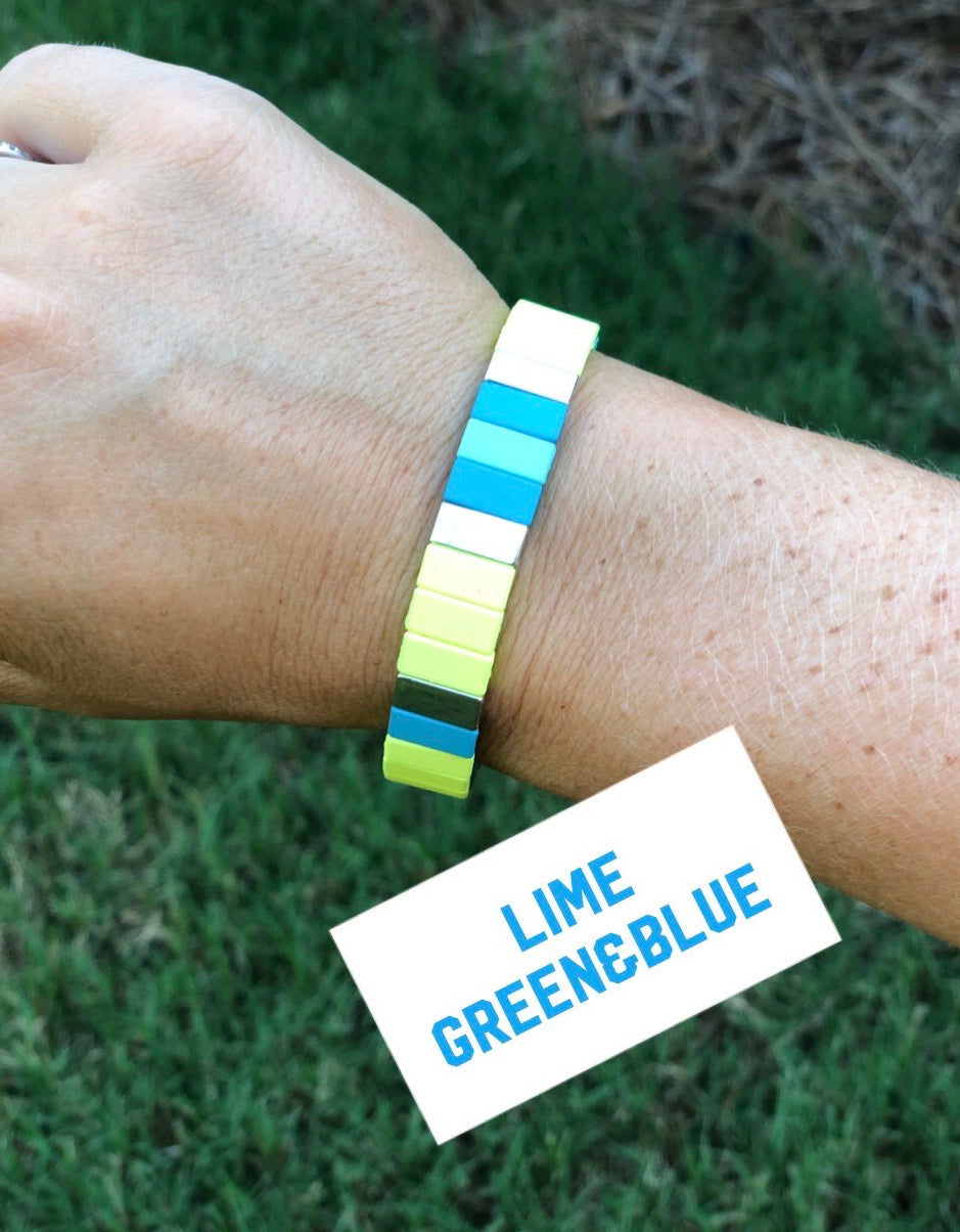 Neon Color Block Bracelets