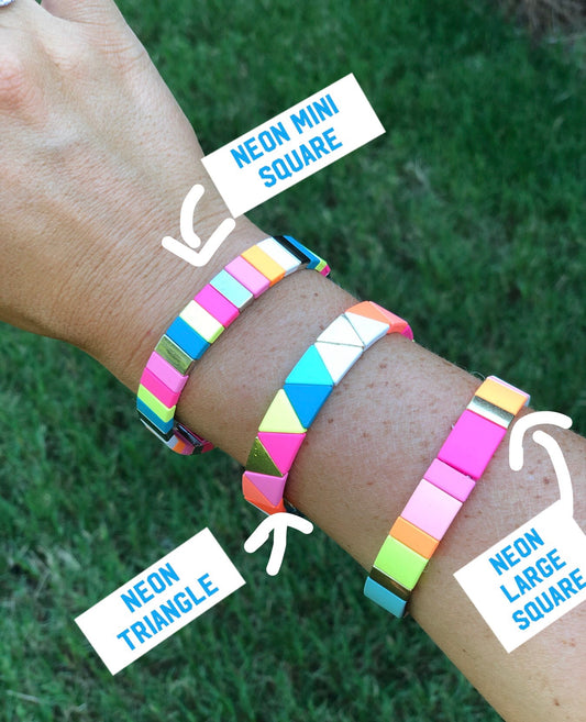 Neon Color Block Bracelets