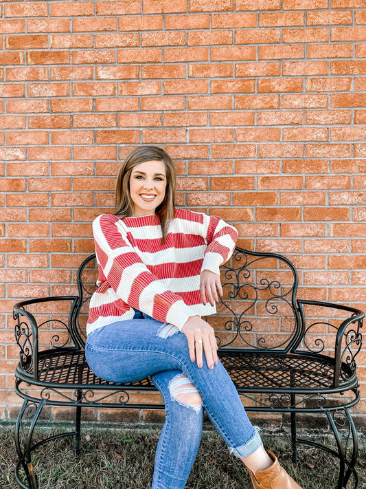 Christmas Cheer Striped Sweater