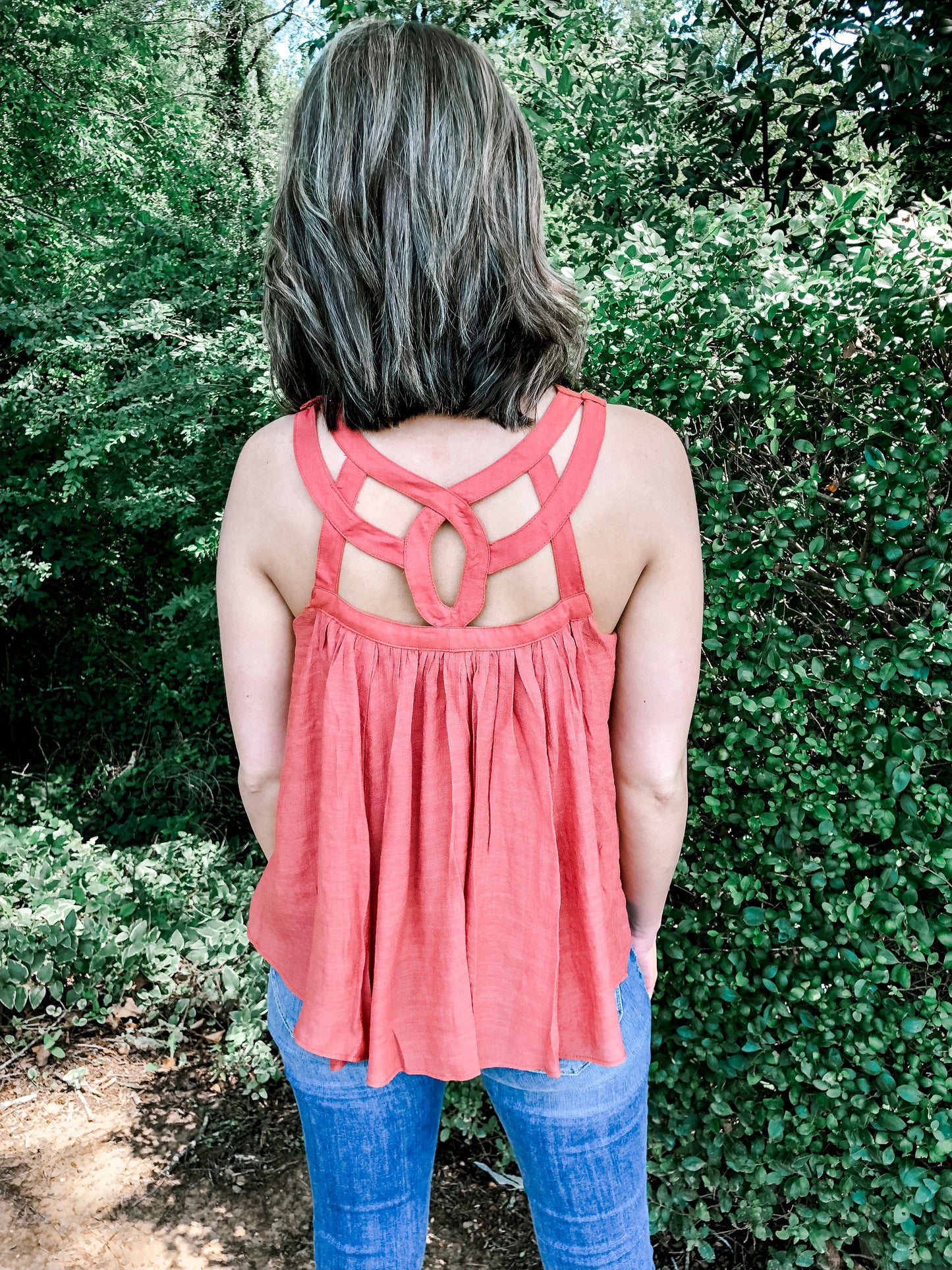 Sleeveless Crochet Trimmed Tank Top